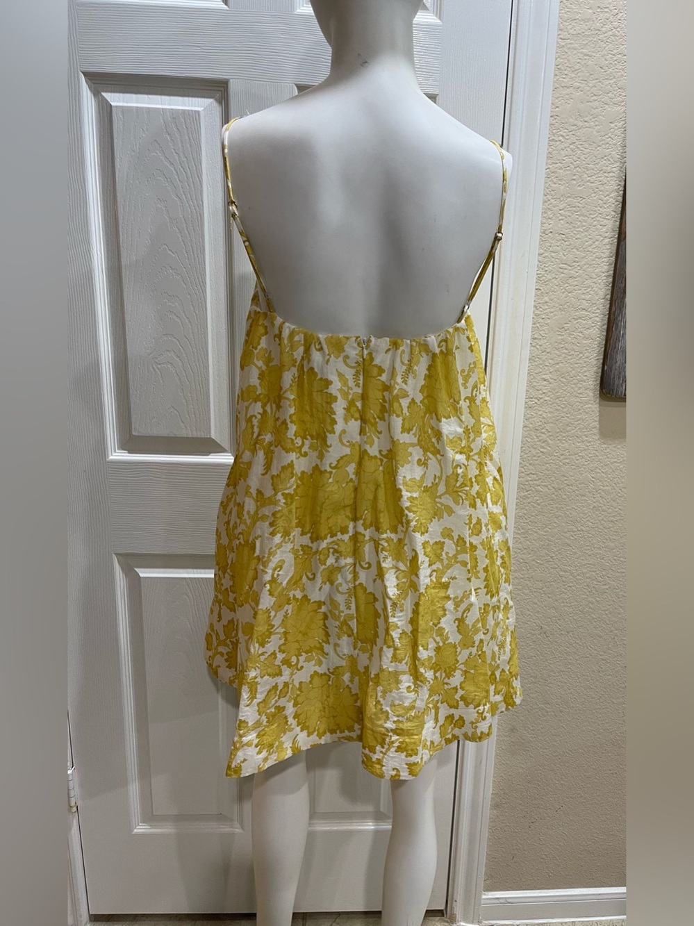 Fore Collection Yellow Floral Babydoll Mini Dress Size Large - Picture 5 of 14